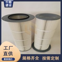 供應(yīng)圓盤法蘭除塵濾筒 聚酯覆膜防靜電上裝法蘭式除塵濾芯